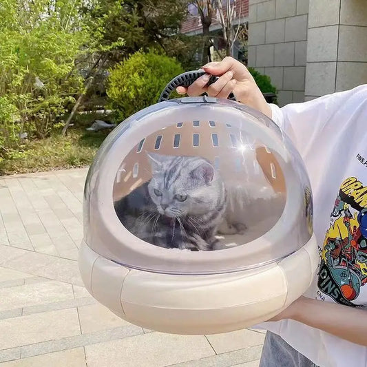 Sac Transporteur Transparent pour Chats – Capsule Spatiale Semi-Sphérique, Portable et Moderne